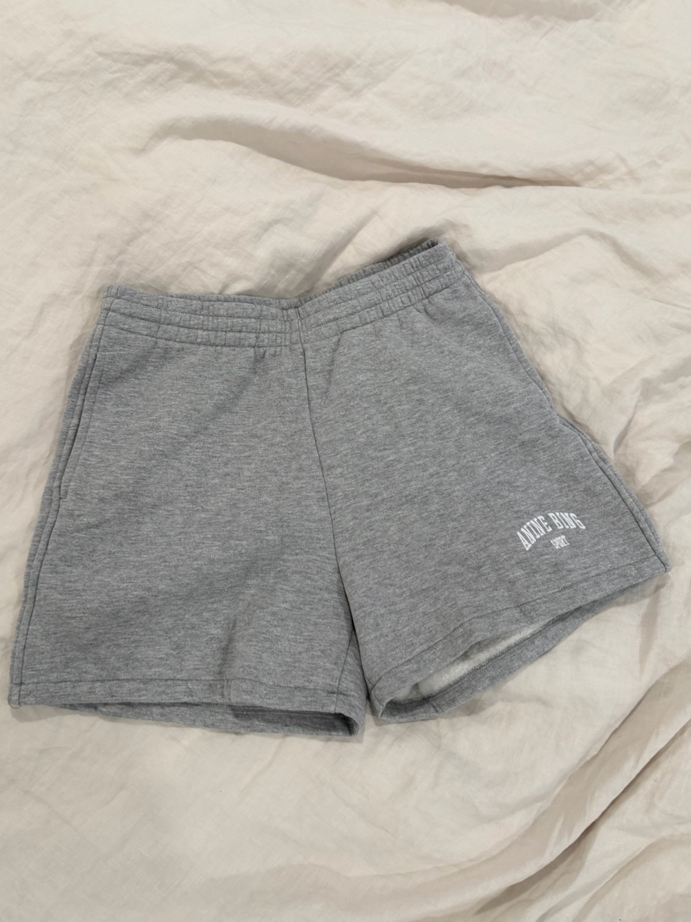 Anine Bing Heather Gray Fleece-Lined Sweat Shorts